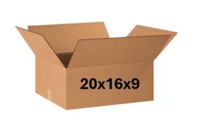20" x 16" x 9" CARDBOARD BOX - 200 lb - SINGLE BOX - Image 1 of 4