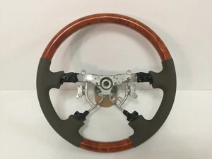Wooden Steering Wheel Beige Leather FOR 03-07 LAND CRUISER FJ100 Standard Type - Imagen 1 de 5