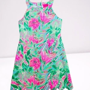 Lilly Pulitzer Girls Sophelia Halter Shift Dress Size 7 - Picture 1 of 9