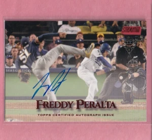 2019 Stadium Club Auto Red Foil #SCAFP Freddy Peralta GOLD #8/50 - Picture 1 of 2