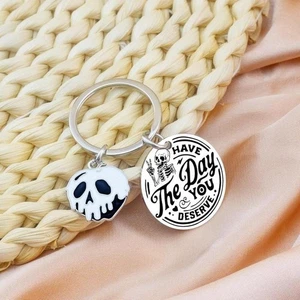 Portachiavi Ciondolo Halloween Acciaio Inox Incisione Laser Logo Tondo da Appendere - Foto 1 di 30