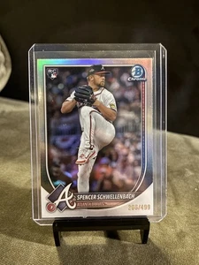 2025 Bowman Spencer Schwellenbach Chrome Rookie Refractor /499 RC Braves - Bild 1 von 2