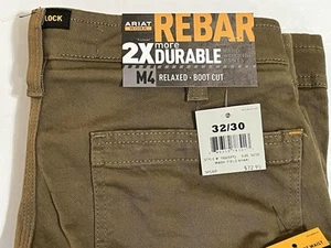 Ariat Pantalone da Lavoro Uomo Khaki Tan Rebar DuraStretch Cavallo Taglio 32/30 Nuovo - Foto 1 di 7