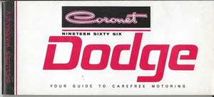 Vintage 1966 DODGE CORONET Owners Manual 2ND Edition 81-270-6255 Chrysler - Picture 1 of 8