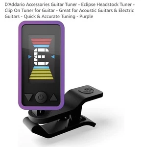 D'Addario Eclipse Headstock Guitar & Bass Tuner Purple PW-CT-17PR - Picture 1 of 7