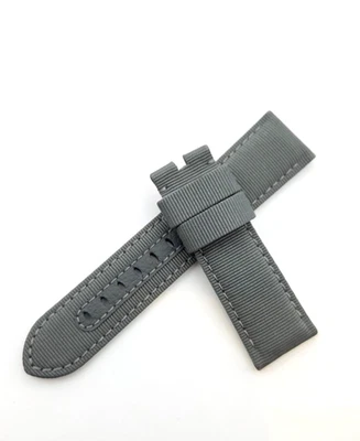 正品沛纳海 Officine 24 毫米 Reg。 22 毫米扣意大利灰色帆布表带 — 第 1/4 张图片