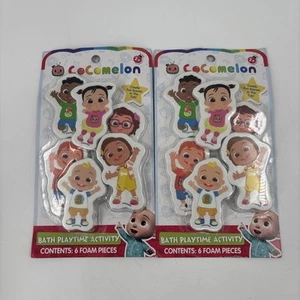 2023 Moonbug Cocomelon Bath Playtime Activity 6 Foam Pieces New Lot Of 2 - Picture 1 of 2