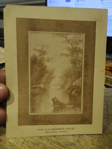 Greenfield Indiana Victorian Era Trade Card Old Swimmin Hole Artwork Merit Award - Picture 1 of 2