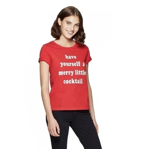 Camiseta grande Have Yourself a Merry Little Cocktail Grayson Threads roja para mujer - Imagen 1 de 9