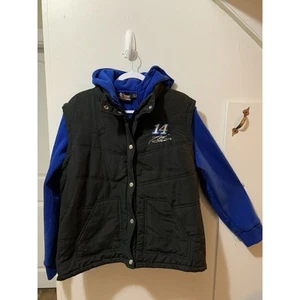 Chase Authentics Men’s XL Tony Stewart #14 Black Blue Vest Hoodie Autograph - Picture 1 of 19