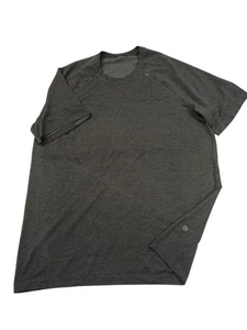 Lululemon Active Top Men's SZ XL Charcoal Short Sleeve Vent Tech Gym - Picture 1 of 6