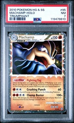 2010 POKEMON TRIUMPHANT MACHAMP PRIME #95 ULTRA RARE PSA 7 NM #119478810 - Image 1 of 2