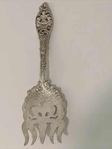 Dominick & Haff Labors of Cupid Antique Sterling Silver Serving Piece Salad Fork Cover