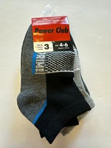 3 PairsPower Club Sports Baller Socks Multi-Colored Ankle Socks Size 4-6 Boys - Picture 1 of 3