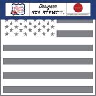 Carta Bella Stencil 6"X6"-American Flag, Fourth Of July