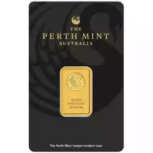 999.9 Solid Gold 10 gram Perth Mint Kangaroo Investor Ingot Bar Sealed Certified - Picture 1 of 4