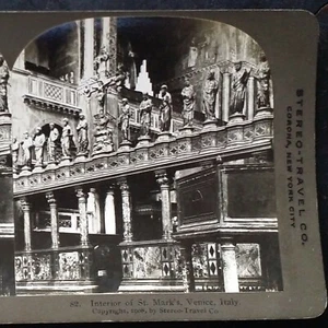 1908, Interior, San Marcos, Venecia, Italia, Raro Estéreo-Travel Stereoview SV - Imagen 1 de 3