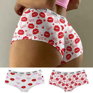 Women's Sexy Panties Underwear Print Low Waist Briefs Panties Underpants Shorts - Picture 1 of 11