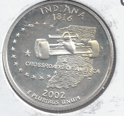 2002 S Silver INDIANA Proof Quarter - 90% Silver - Image 1 of 2