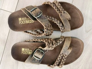 White Mountain Harrington Footbeds Braided Brown Leather Strappy Sandal Sz 7.5 - Bild 1 von 9