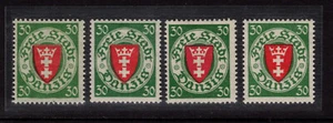Danzig 198 x a-ba ungebraucht Wappen 30 Pfg alle 4 Farben geprüft (23035) - Picture 1 of 2