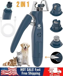 2 in 1 Electric Dog Nail Grinder and Clipper Rechargeable Pet Toenail Clippers - Picture 1 of 17