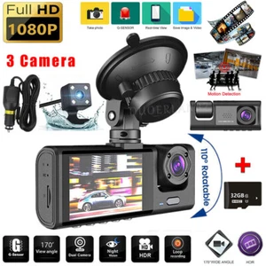3 Camaras De Seguridad Para Coche Carro Carros Delantero/Trasero/Interior Tablero Cámara - Imagen 1 de 18