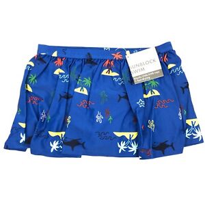 NWT Hanna Andersson Swim Skirt Sunblock BLUE Tropical Size 8 / 130cm