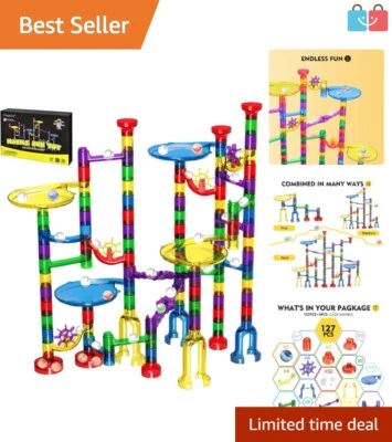Educational 127-Piece Marble Run Building Set for Kids - Gift of Fun & Learning - Image 1 of 4