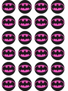 24 X BATGIRL WAFER PAPER BIRTHDAY CAKE TOPPERS - Picture 1 of 1