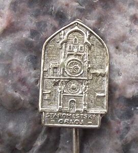 Vintage Orloj Prague Praha Astronomical Clock Old Town Square Czech Pin Badge - Picture 1 of 7