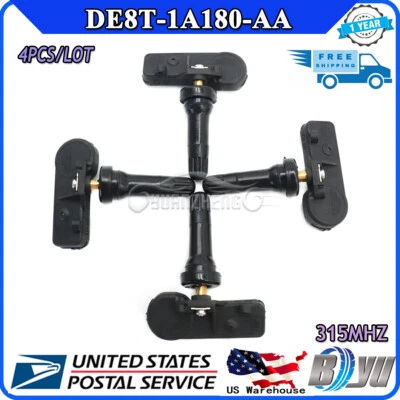 For Ford Focus F-150 Lincoln MKX MKZ DE8T-1A180-AA 4x TPMS TIRE PRESSURE SENSOR  - Image 1 of 4