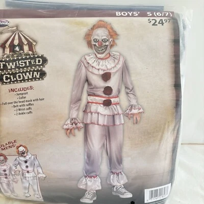 Disfraz de Payaso Retorcido Halloween Mono Cuello Máscara Niños Niñas Niño Pequeño 6/7 Foto 1 de 4