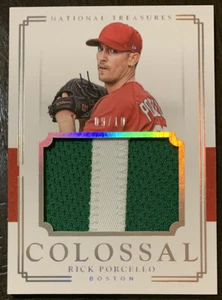Rick PORCELLO 2017 National Treasures Materiales Colosales Placa de identificación #CM-RP 9/10 - Imagen 1 de 2