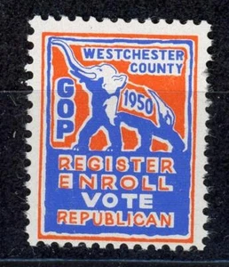 US advertising stamp election 1950 Westchester County Vote Republican MNH - Picture 1 of 1
