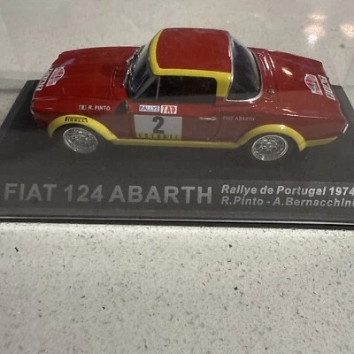 Ixo 1/43 Scale Die Cast Fiat 124 Abarth - Rally Portugal - Red Cased - Image 1 of 4
