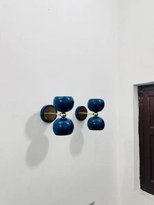 A Beautiful Handmade Wall Scones Set Of Customized Pair Of Blue Wall Sconce - Picture 1 of 7