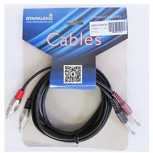 Cable macho mono de 2-1/4 pulgadas (6,35 mm) a cable de audio 2-RCA cable estéreo auxiliar de 8 pies - Imagen 1 de 14
