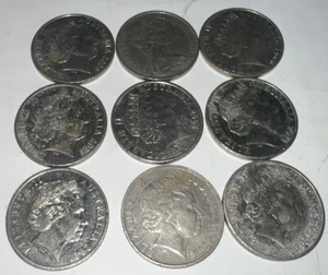 Lot of 9 Australia 20 Cent Coins, Platypus, Queen Elizabeth II 2000s - Picture 1 of 4