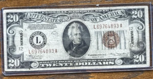 Mule Hawaii $20 FRN 1934 Emergency Issue Federal Reserve Fr. 2304 Mule Rust Line - Picture 1 of 7