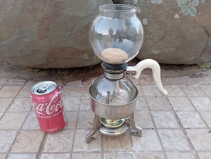 Cafetera al vacío Pyrex Silex de vidrio vintage con soporte y quemador de latón PAT de EE. UU. - Imagen 1 de 19