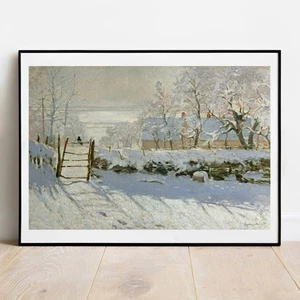 Art print Monet The Magpie snow art giclee poster gallery wall art bird art - Picture 1 of 12