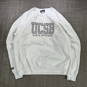 Vtg Jansport UCSB Crew Neck Sweatshirt Gray L USA University Santa Barbara 90s - Picture 1 of 20