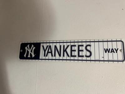 N.Y Yankees Plastic Street Sign 3.75X19" "Yankees Way" Man Cave MLB - Image 1 of 4