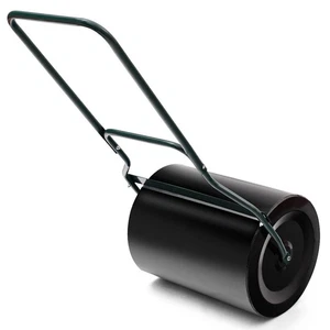 20" Lawn Roller Water Sand Filled Push Tow Behind Roller Black - Picture 1 of 11