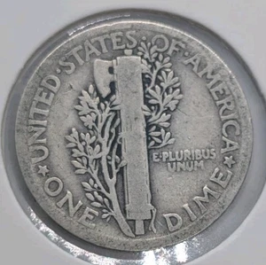 1923 Mercury Dime - 0.9 Silver coin - Picture 1 of 2