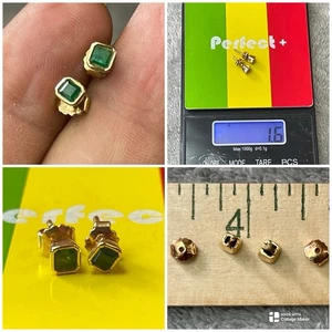 18 Karat Gold Smaragd Ohrstecker!! 1,6 Gramm - Bild 1 von 8