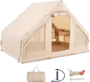 Secondhand Dartmoor Inflatable Camping Tent, 4-6 Person Air Glamping Tent w Pump - Picture 1 of 8