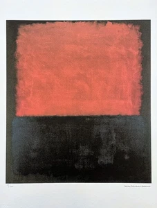 MARK ROTHKO - Red on black - signed, numbered edition 29/200,50x65 cm - Picture 1 of 5