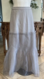 Ellie Makir Women Small gray chiffon tulle maxi skirt AA - Picture 1 of 10